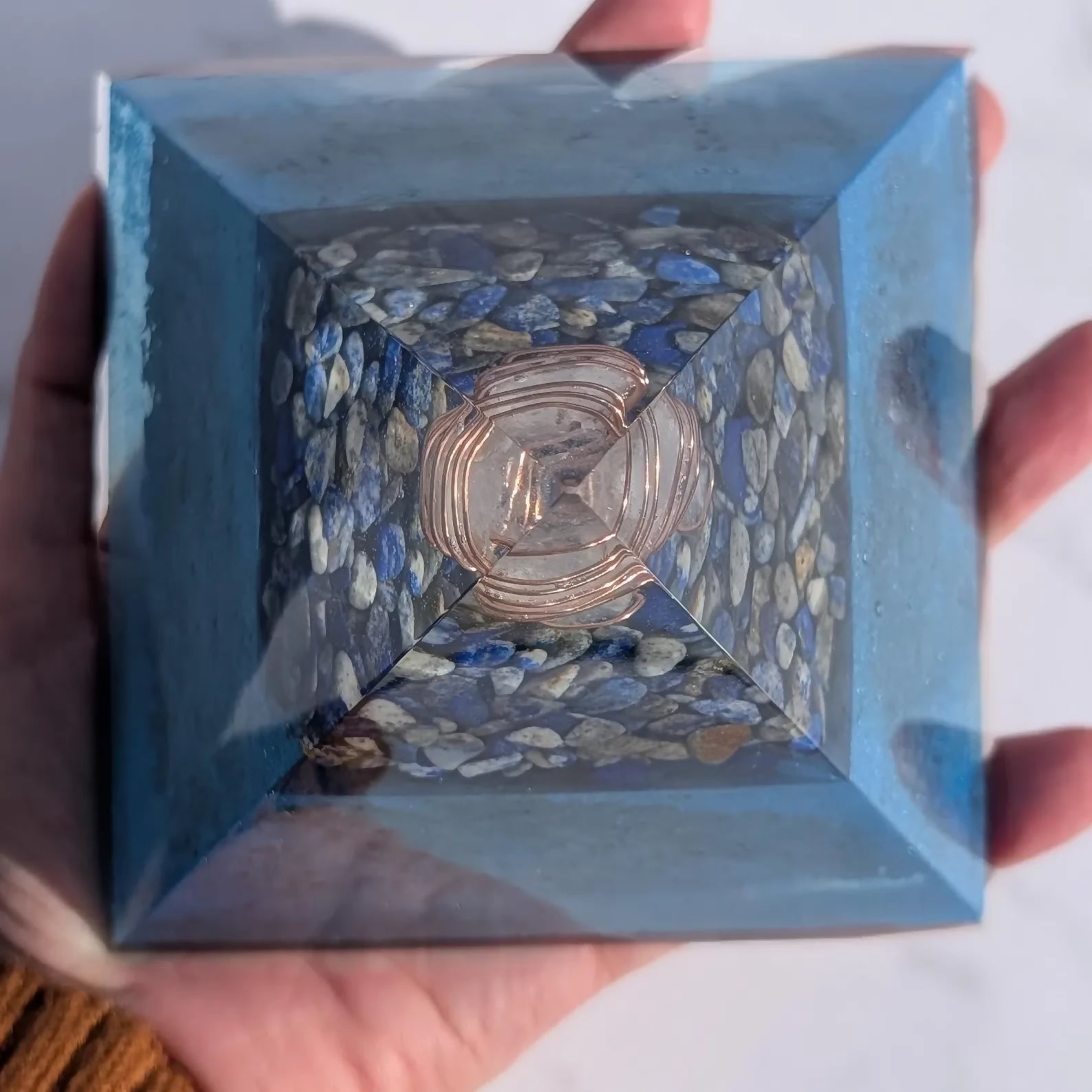 Lapis Lazuli Orgonite Pyramid — handmade orgonite — True Orgonite