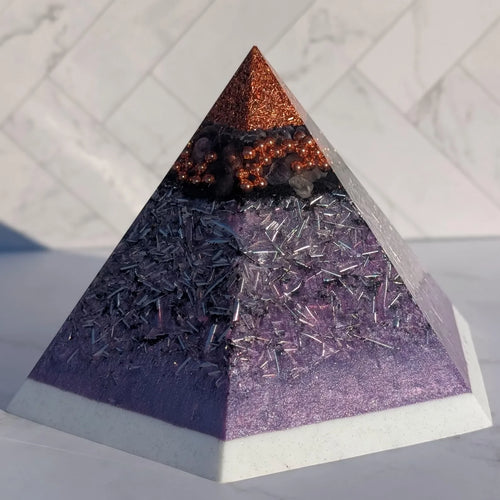 Amethyst Orgone Pyramid — handmade orgonite — True Orgonite