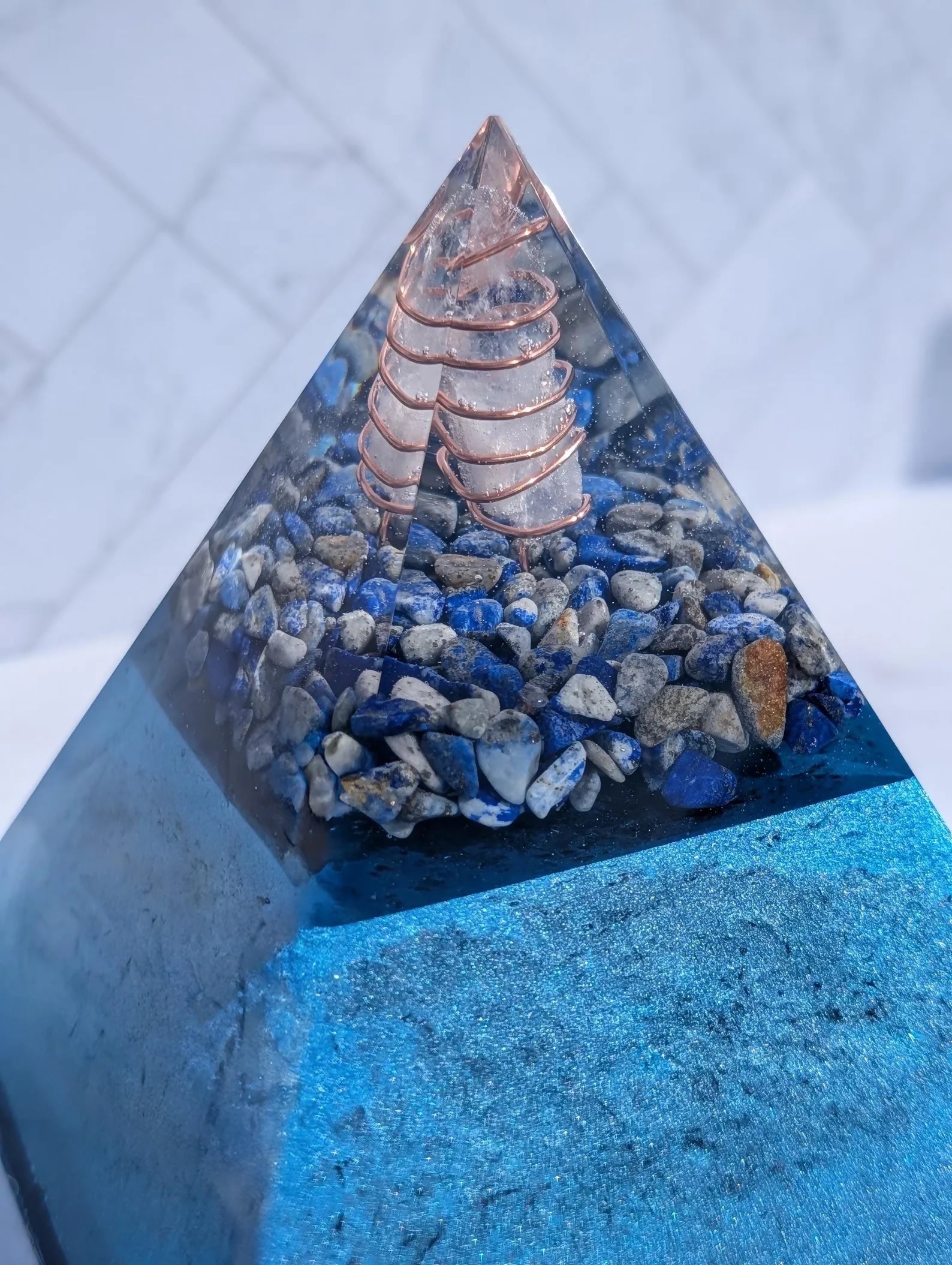Lapis Lazuli Orgonite Pyramid — handmade orgonite — True Orgonite