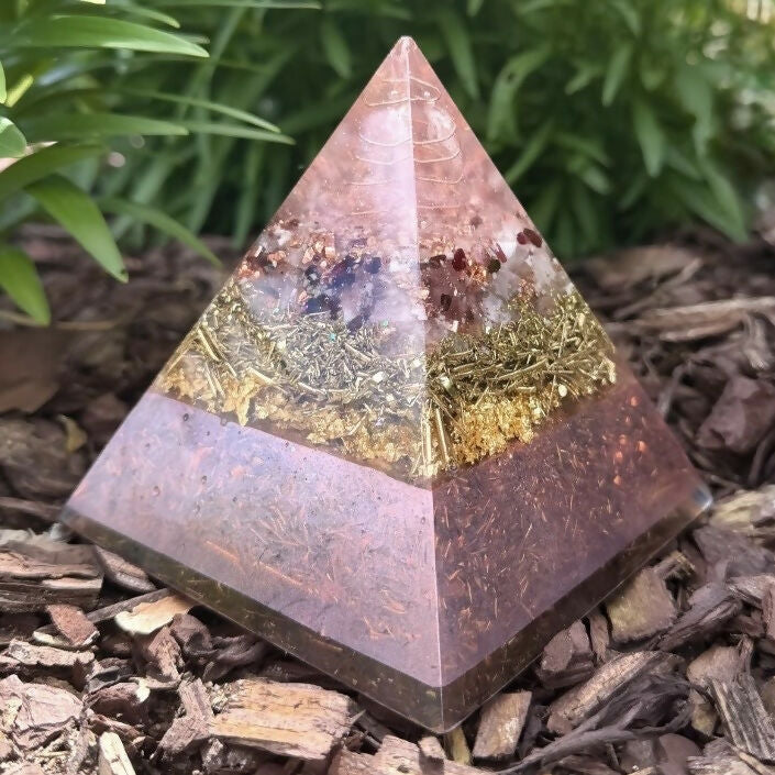 Rose Quartz Orgonite Pyramid — handmade orgonite — True Orgonite