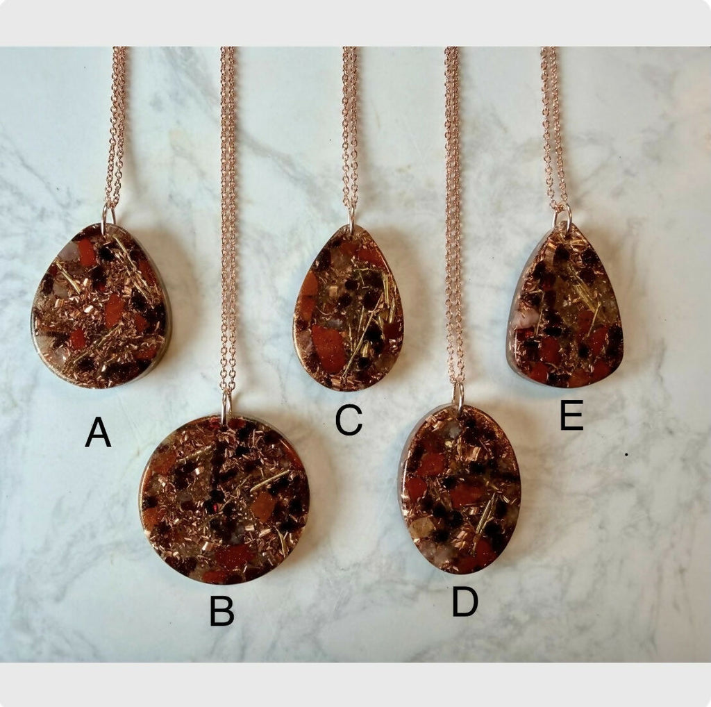 Collar de orgonita de jaspe rojo