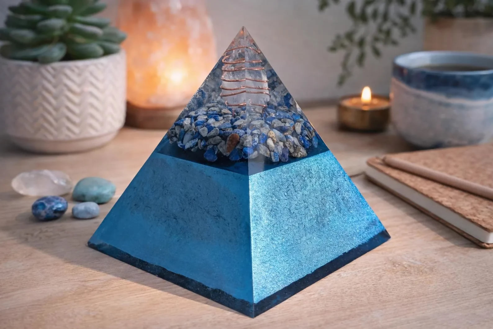 Lapis Lazuli Orgonite Pyramid — handmade orgonite — True Orgonite