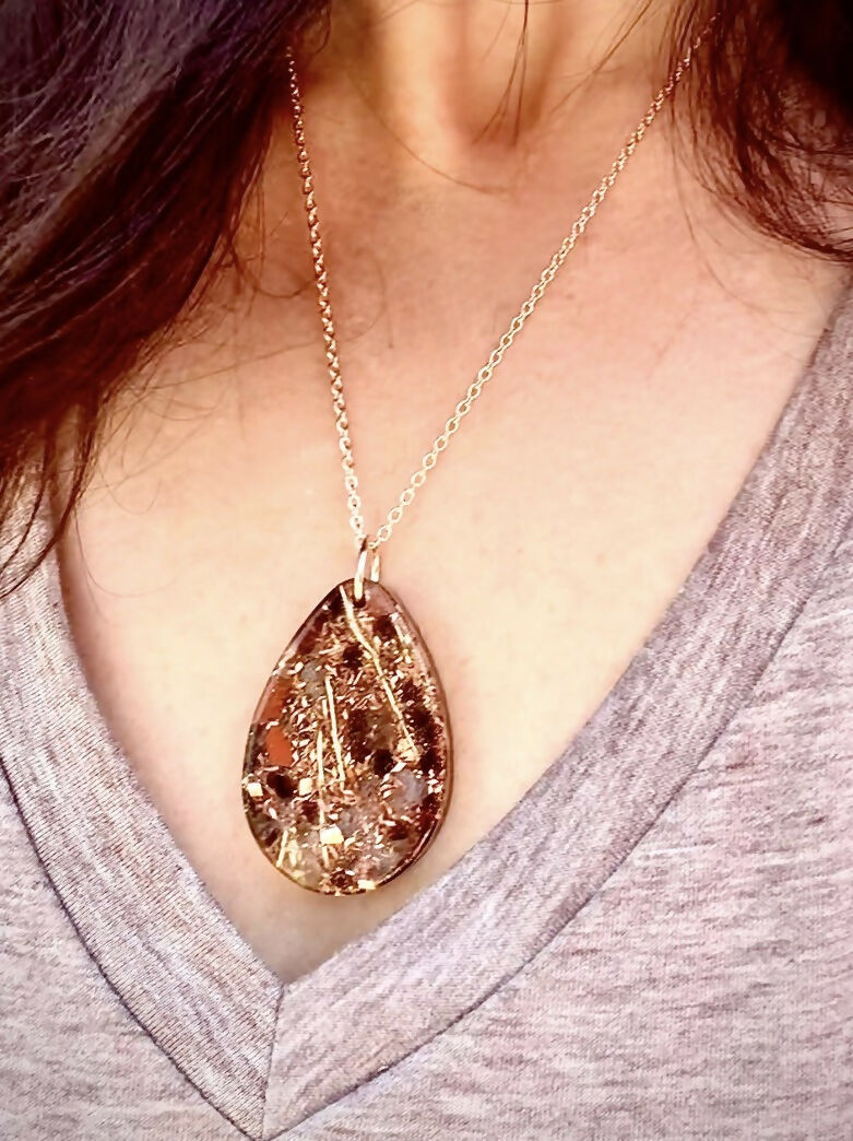 Collar de orgonita de jaspe rojo