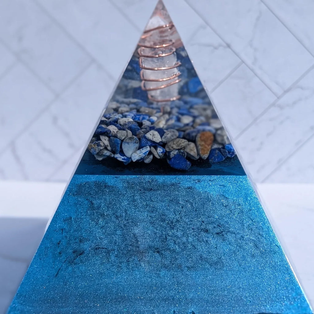 Lapis Lazuli Orgonite Pyramid — handmade orgonite — True Orgonite
