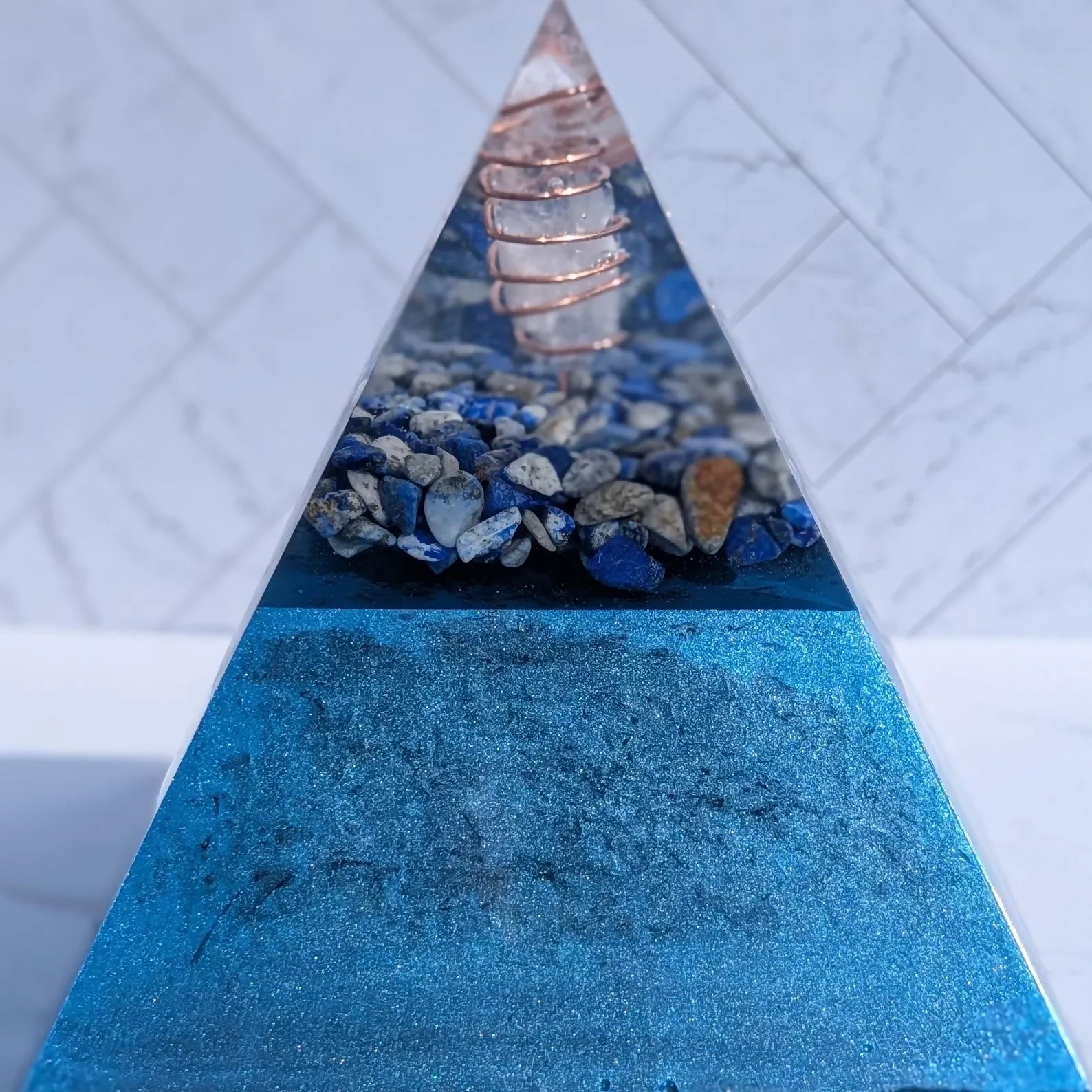 Lapis Lazuli Orgonite Pyramid — handmade orgonite — True Orgonite