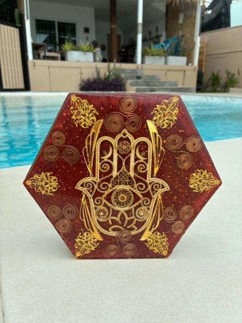 Hexagon Orgonite Plate — handmade orgonite — True Orgonite