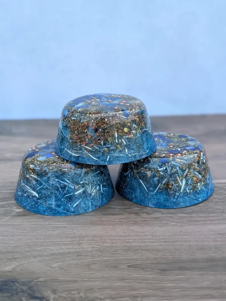 Orgonite Tower Buster Blue Resin — handmade orgonite — True Orgonite