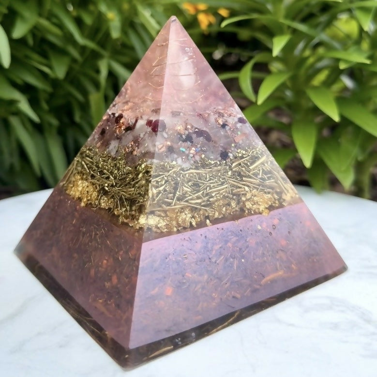 Rose Quartz Orgonite Pyramid — handmade orgonite — True Orgonite