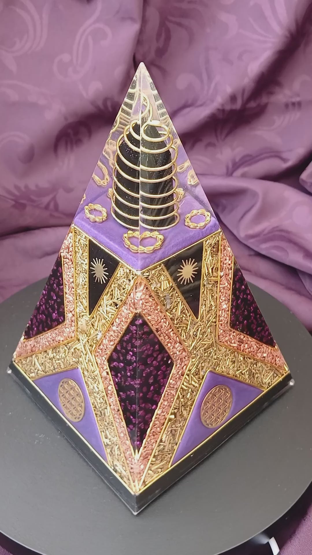 Short video of the Purple Nubian Pyramid by Orgone Art Yvonne