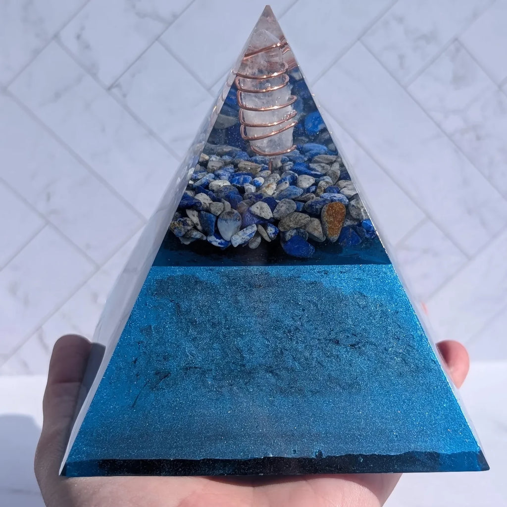 Lapis Lazuli Orgonite Pyramid — handmade orgonite — True Orgonite
