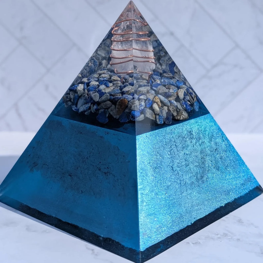 Lapis Lazuli Orgonite Pyramid — handmade orgonite — True Orgonite
