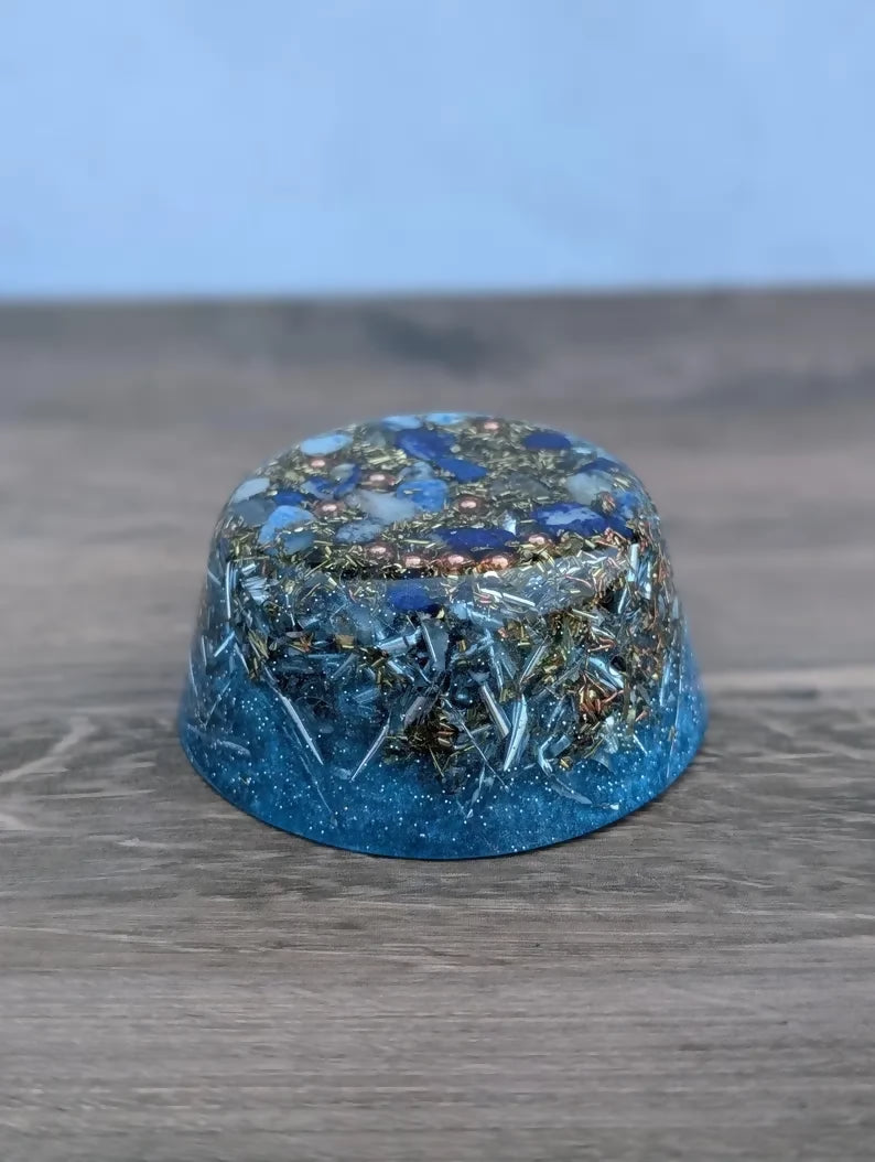 Orgonite Tower Buster Blue Resin — handmade orgonite — True Orgonite
