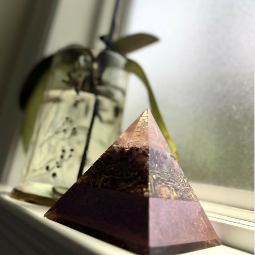 Rose Quartz Orgonite Pyramid — handmade orgonite — True Orgonite