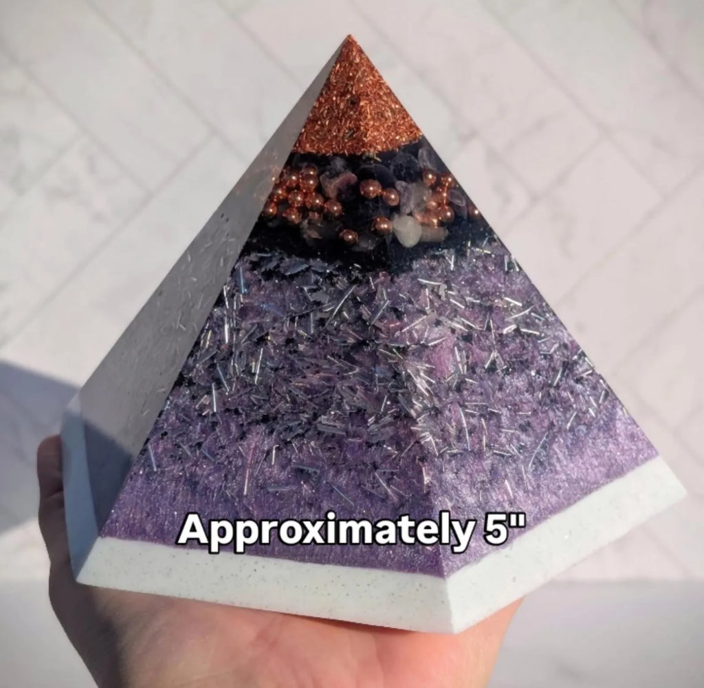 Hexagonal Amethyst Orgone Pyramid – Orgone Energy Harmonising