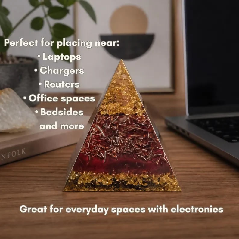 Orgonite Pyramid – Quartz, Selenite & Copper