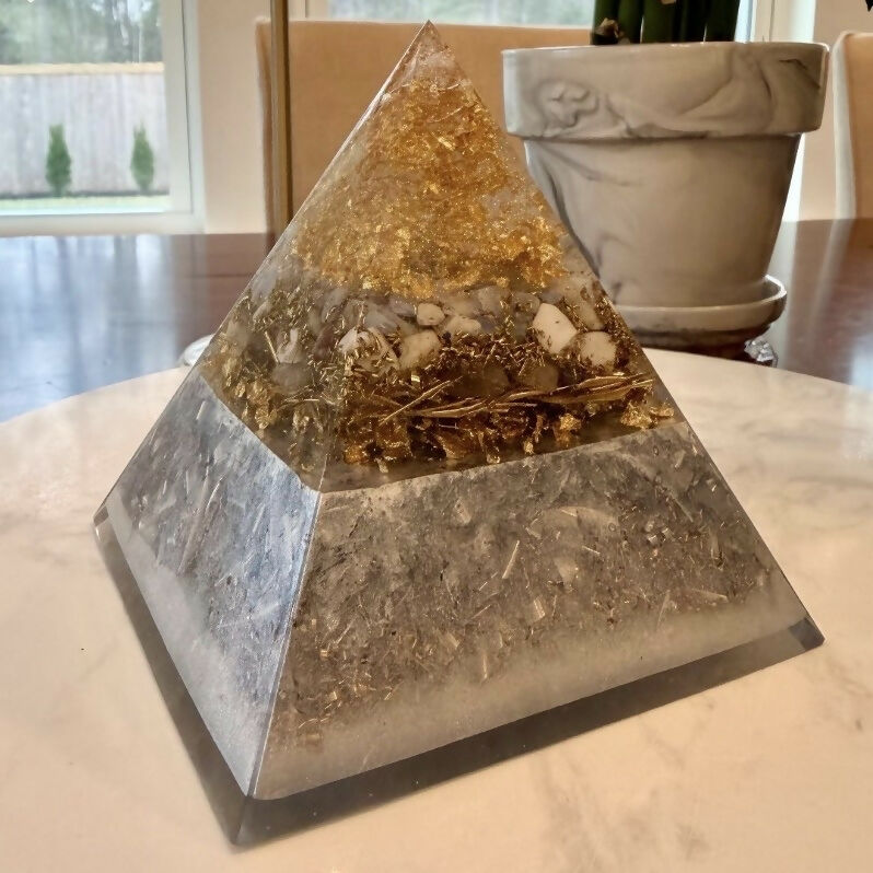 Lace Agate Orgonite Pyramid — handmade orgonite — True Orgonite